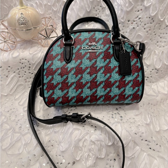 COACH NEW YORK Sydney Satchel Houndstooth - Picture 6 of 9